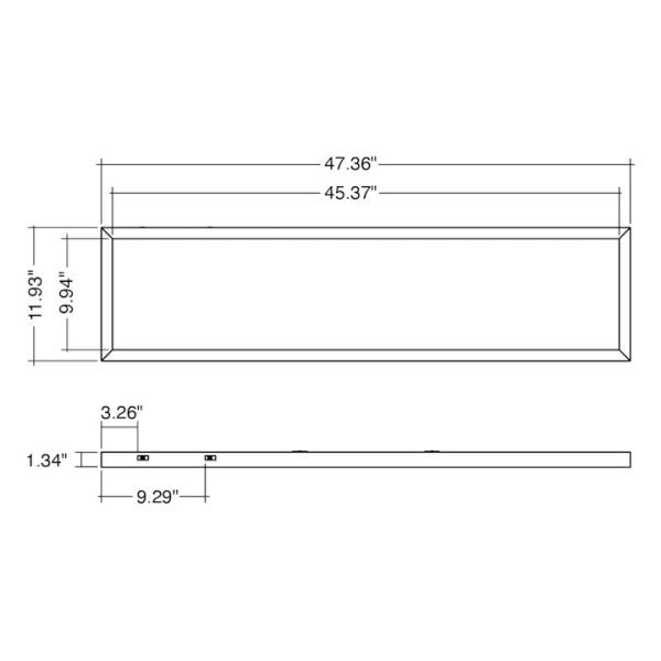 Pontrade | 1x4 Surface Mount LED Panel: Internal-Line, 1.34