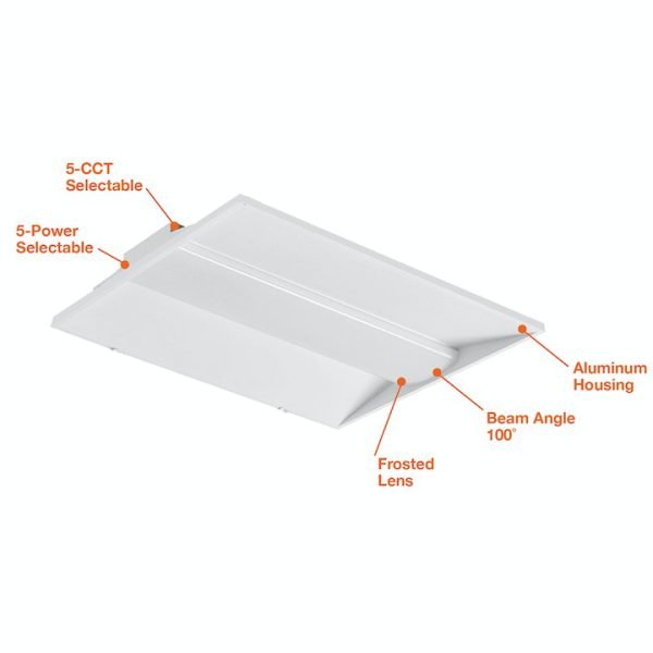 Pontrade | 2x4 LED Center Basket Troffer: C-Line, 6250 Lumen Max, Wattage and CCT Selectable, 120-277V