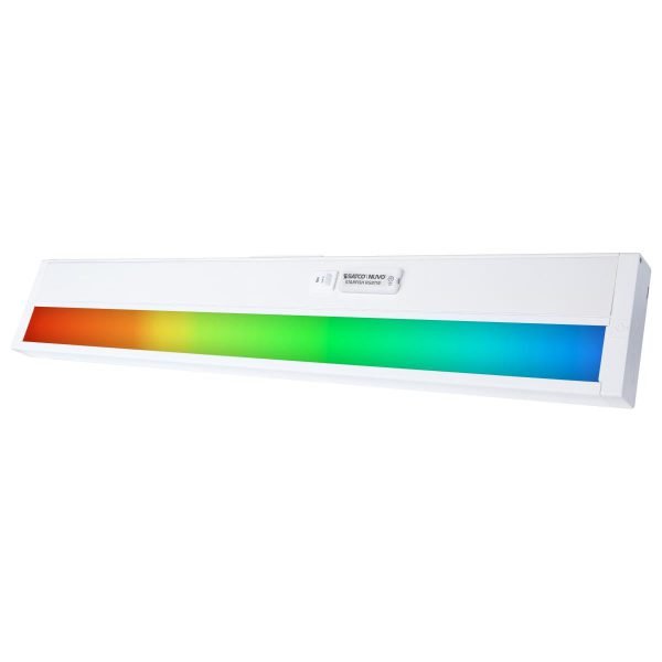 Pontrade | 22 Inch LED Under Cabinet Light, SMART Starfish, RGB and Tunable White, White Finish