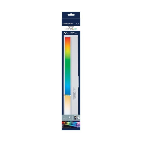 Pontrade | 22 Inch LED Under Cabinet Light, SMART Starfish, RGB and Tunable White, White Finish