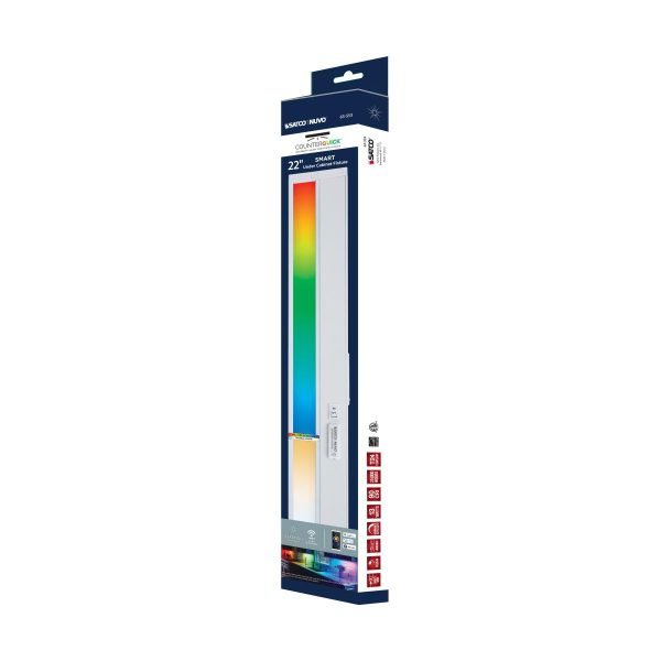 Pontrade | 22 Inch LED Under Cabinet Light, SMART Starfish, RGB and Tunable White, White Finish