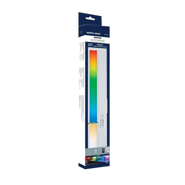 Pontrade | 22 Inch LED Under Cabinet Light, SMART Starfish, RGB and Tunable White, White Finish