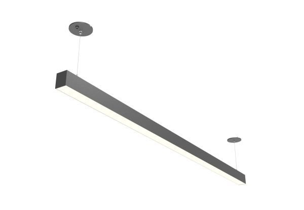 Pontrade | 6 FT LED Direct/Indirect Suspended Linear Fixture G2, 7000 Lumen Max, Wattage and CCT Selectable, 120-277V, Black or White Finish