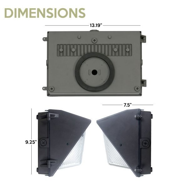 Pontrade | LED Wall Pack, G2, 45 Watt, 5000 Lumens, 120-277V, 3000K or 5000K