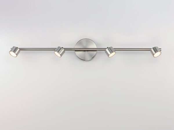 Pontrade | Taylor 4-Light Fixed Rail LED Track, 1,820 Lumens, 28W, 3000K CCT, 120-277V, Black, White or Satin Nickel Finish