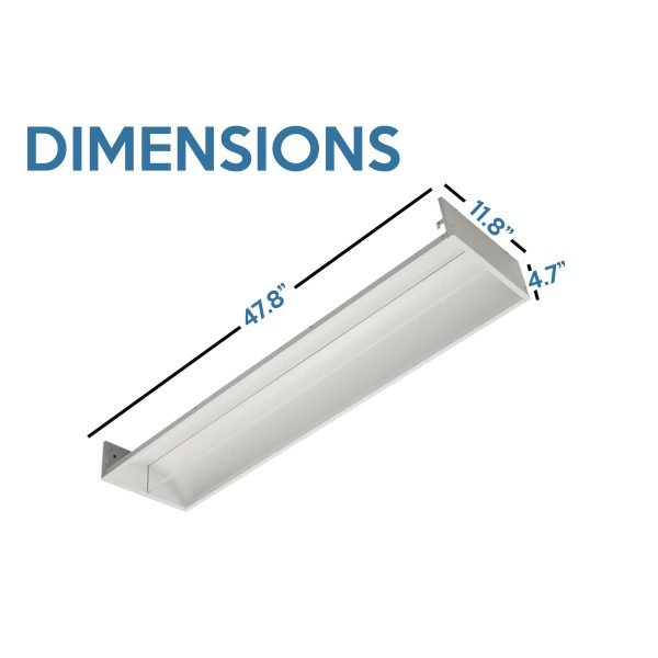 Pontrade | 1 x 4 Foot LED Fin-Style Center Basket Troffer, Wattage Selectable: 21/28/32, 120-277V, 4000K