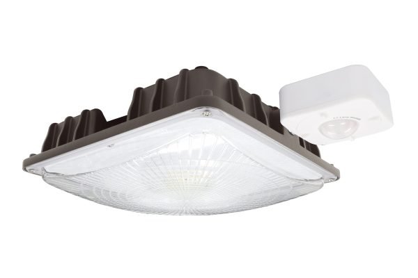Pontrade | Square LED Canopy Light, 27W, 3800 Lumen Max, 4000K or 5000K, Dimmable, DLC 5.1 Premium, 120-277V