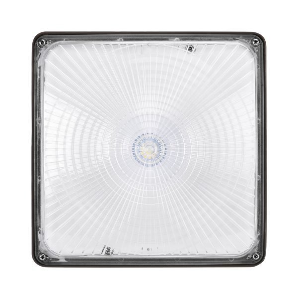 Pontrade | Square LED Canopy Light, 27W, 3800 Lumen Max, 4000K or 5000K, Dimmable, DLC 5.1 Premium, 120-277V