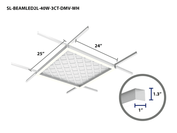 Pontrade | L Corner T-Grid LED Linear Light, 2300 Lumens, Wattage and CCT Select, 120-277V