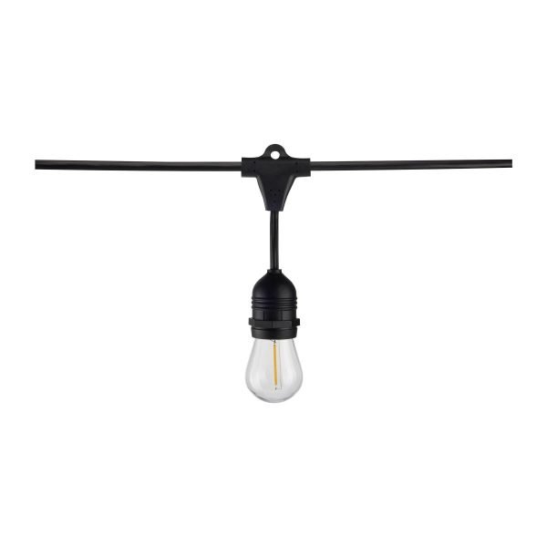 Pontrade | 60FT Commercial LED String Light, Includes 24-S14 bulbs, 2200K, 120 Volts