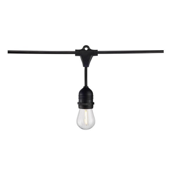 Pontrade | 60FT Commercial LED String Light, Includes 24-S14 bulbs, 2200K, 120 Volts