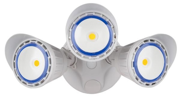 Pontrade | 3 Head LED Dimmable Security Light, 30 watt, Bronze or White Finish, 3000K