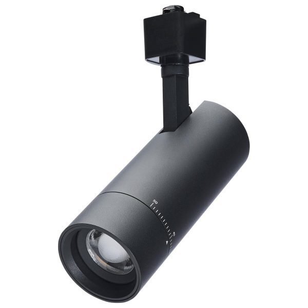 Pontrade | 15 Watt LED Track Head; 20 to 50 Degree Adjustable Beam Spread; CCT Selectable; Matte White or Black Finish