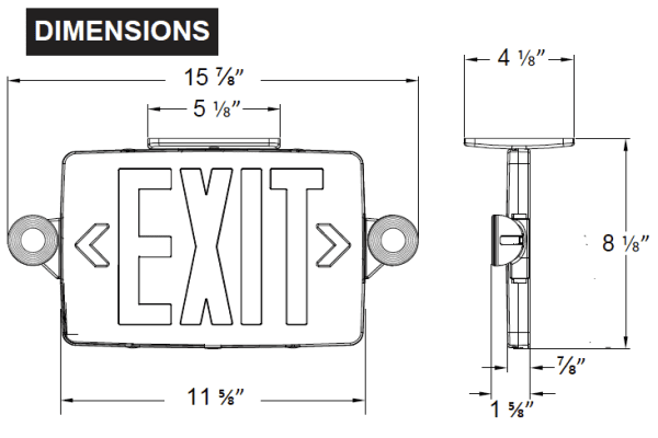 Pontrade | Thin LED Exit/Emergency Thermoplastic Combo, Red or Green