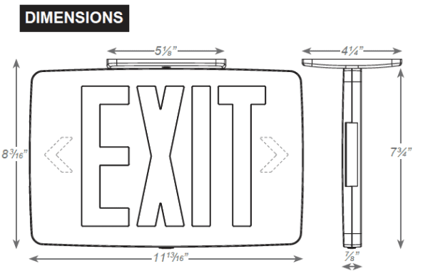 Pontrade | LED Thin Die-Cast Exit Sign with Emergency Backup
