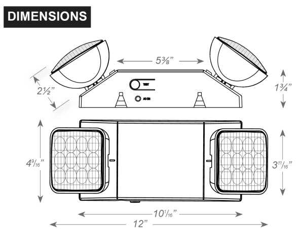 Pontrade | 2-Head Remote Capable LED Emergency Unit