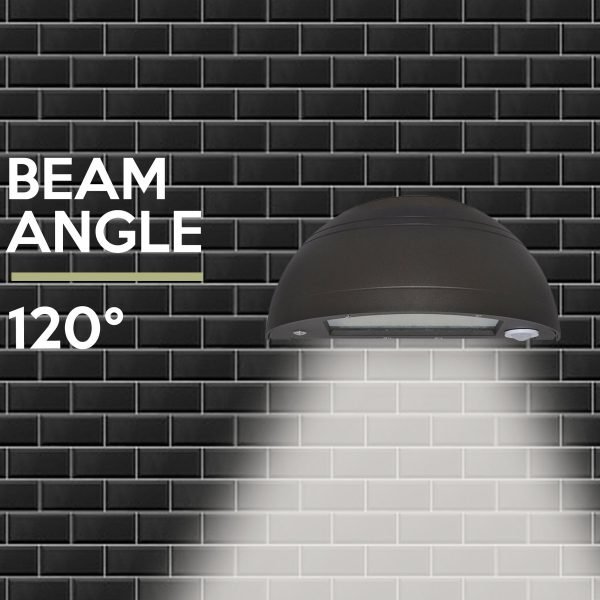 Pontrade | Premium Quarter Sphere Wall Pack, Wattage Tunable, 5000K, Dark Bronze Housing, 0-10V Dimmable, 120-277V