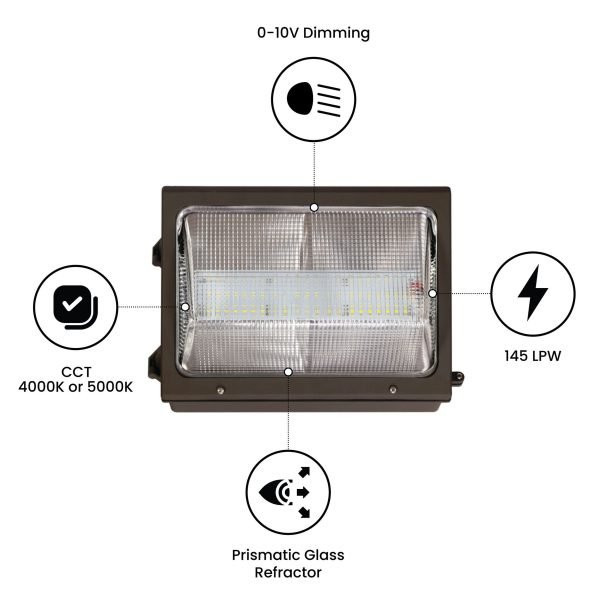 Pontrade | LED Wall Pack, G3, 90 Watt, 12600 Lumens, 120-277V, 4000K or 5000K