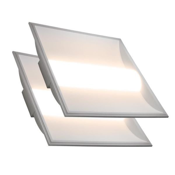 Pontrade | 2 Pk 2 x 2 Foot Center Basket Troffer, CCT Selectable 3000K/4000K/5000K, 20-35 Watt