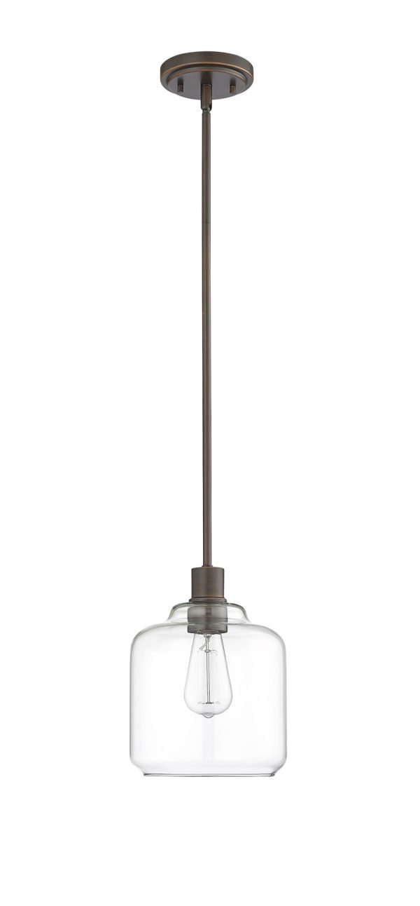 Pontrade | Mini-Pendant Light, Brushed Nickel, Matte Black, Modern Gold or Rubbed Bronze Finish, Asheville Collection