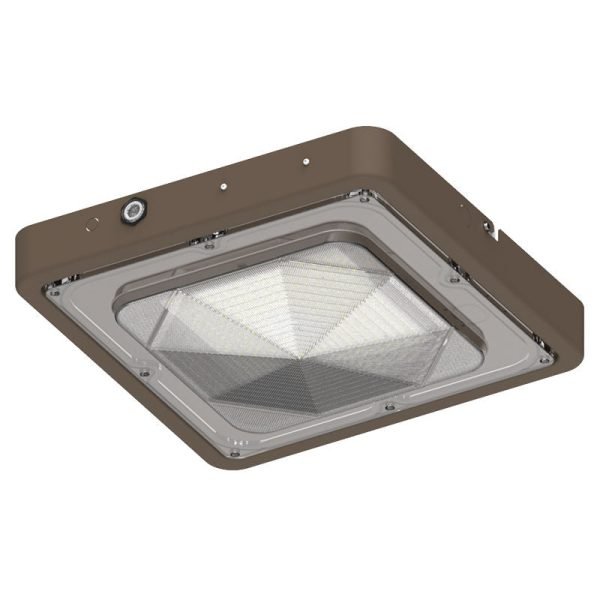 Pontrade | Square LED Garage and Ceiling Light, 10,400 Lumens, 40W/60W/80W Selectable, 120-277V, CCT Selectable 3000K/4000K/5000K, Bronze Finish