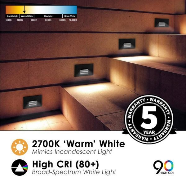 Pontrade | Vertical & Horizontal Step Light, 2W, 120V, Bronze or White