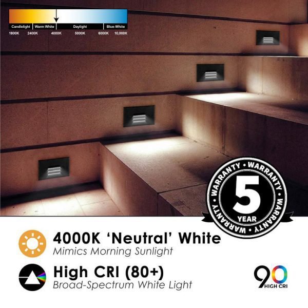 Pontrade | Vertical & Horizontal Step Light, 2W, 120V, Bronze or White